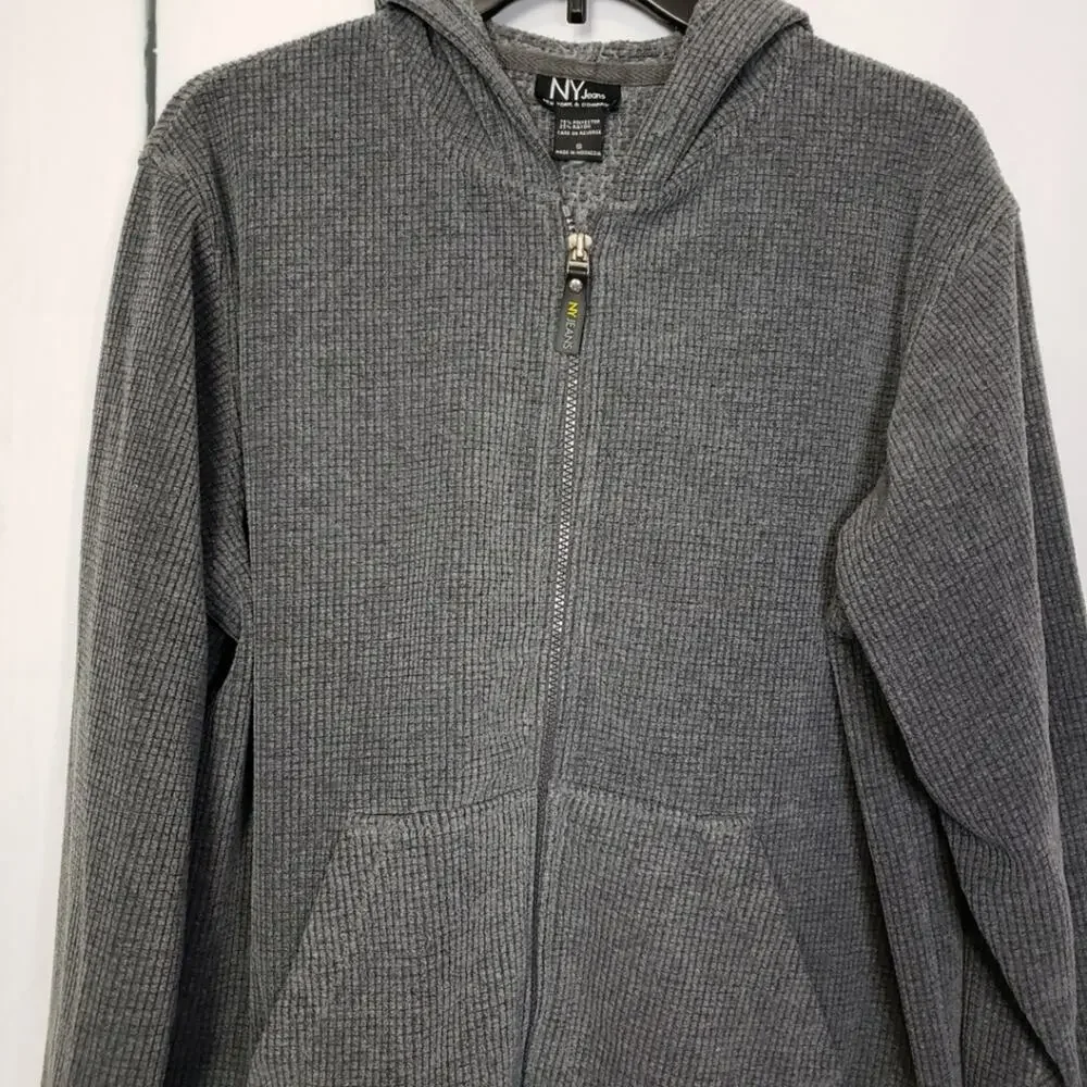 NY Jeans Fleece Full Zip Hooded Sweatshirt S - Picture 8 of 8